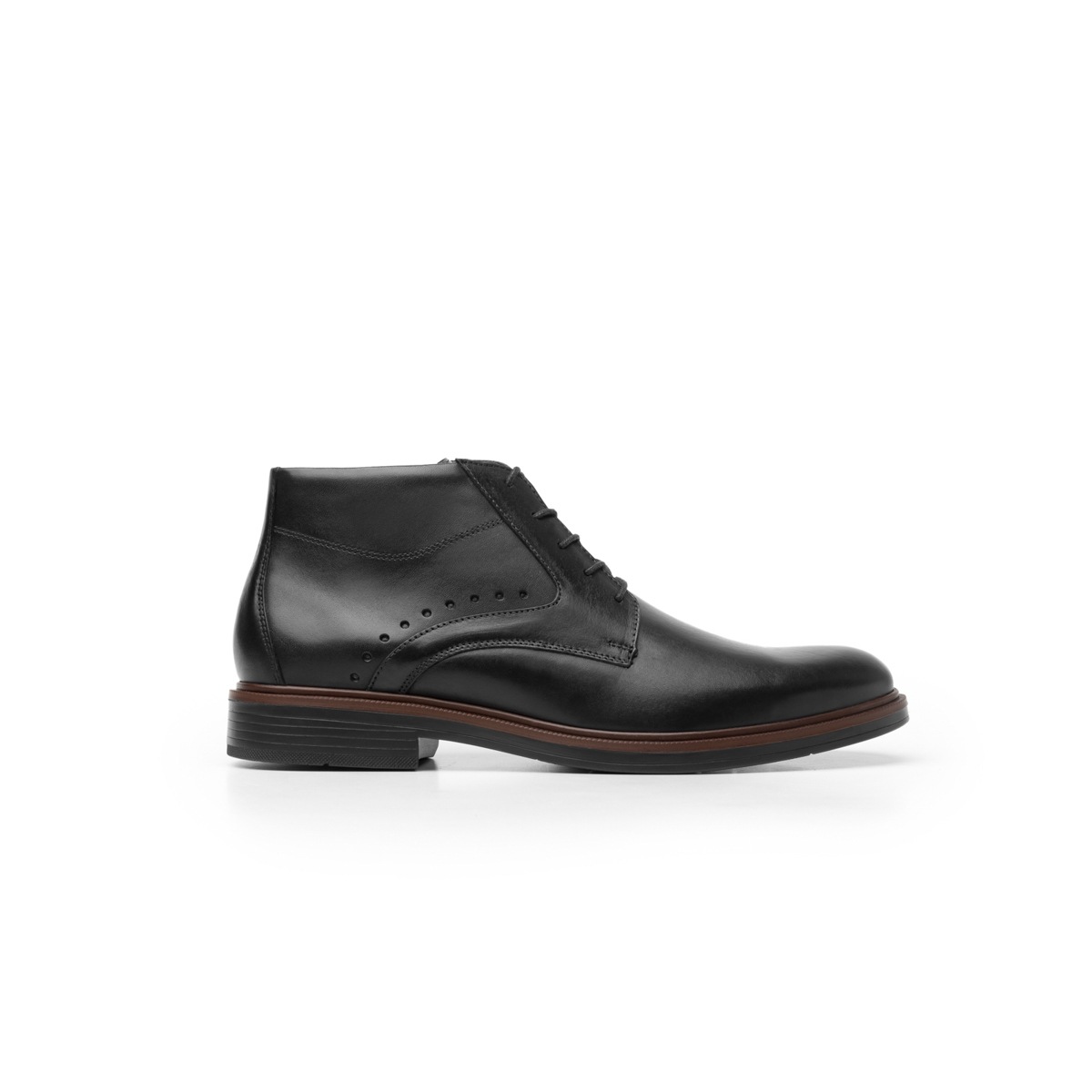 Botín De Vestir Urbano Flexi Con Perforado En Lateral Para Hombre - Estilo 400104 Negro