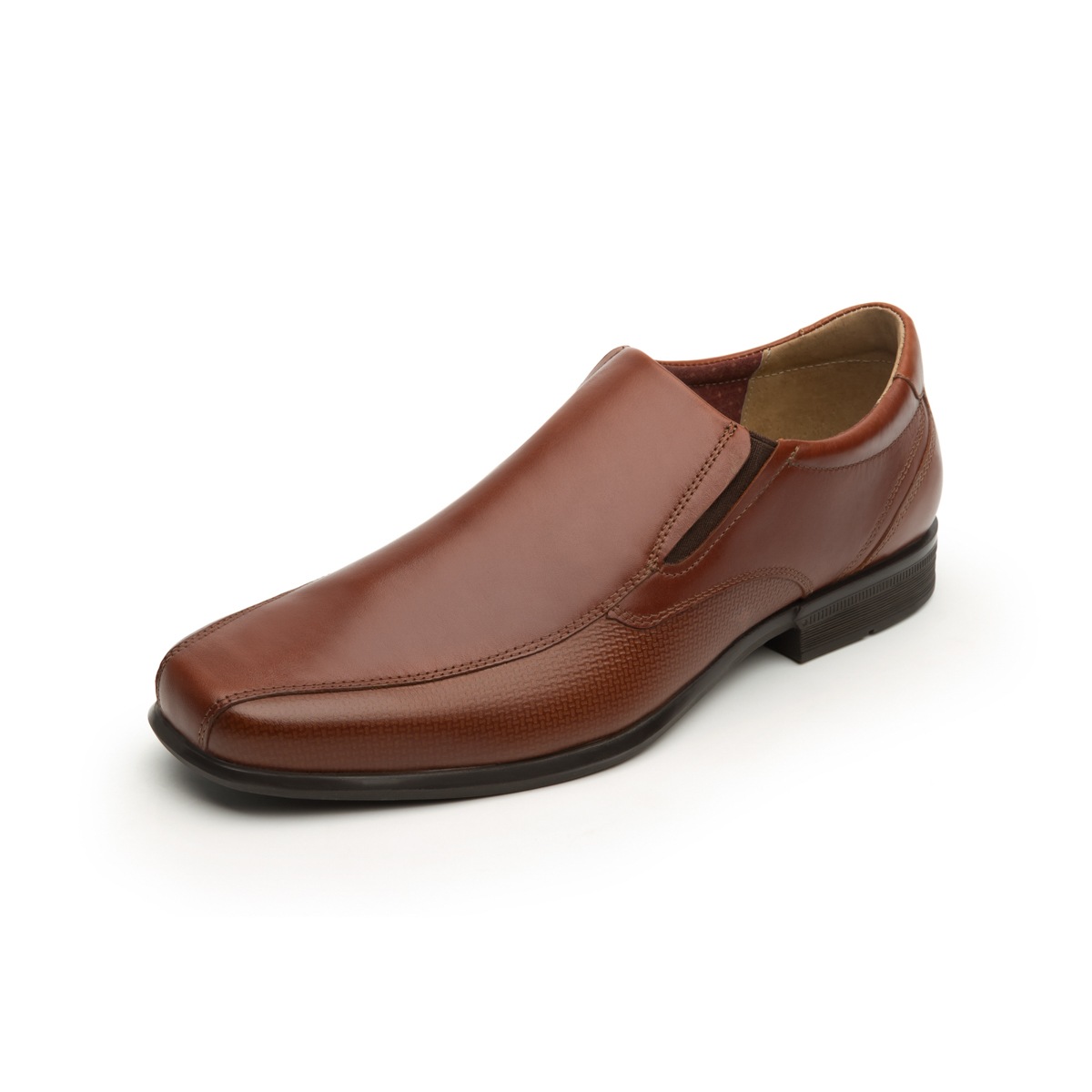 Mocasín De Vestir Para Oficina Flexi Con Combinación De Texturas Para Hombre - Estilo 400202 Tan