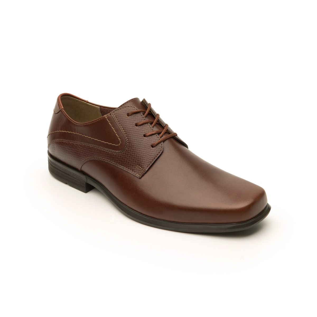 Zapato De Vestir Urbano Flexi Con Combinación De Texturas Para Hombre - Estilo 400204 Nogal