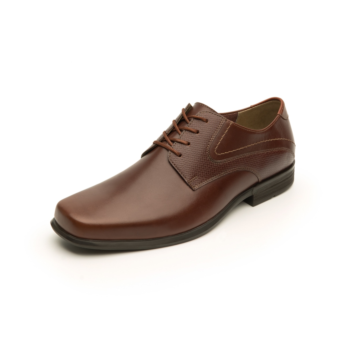 Zapato De Vestir Urbano Flexi Con Combinación De Texturas Para Hombre - Estilo 400204 Nogal
