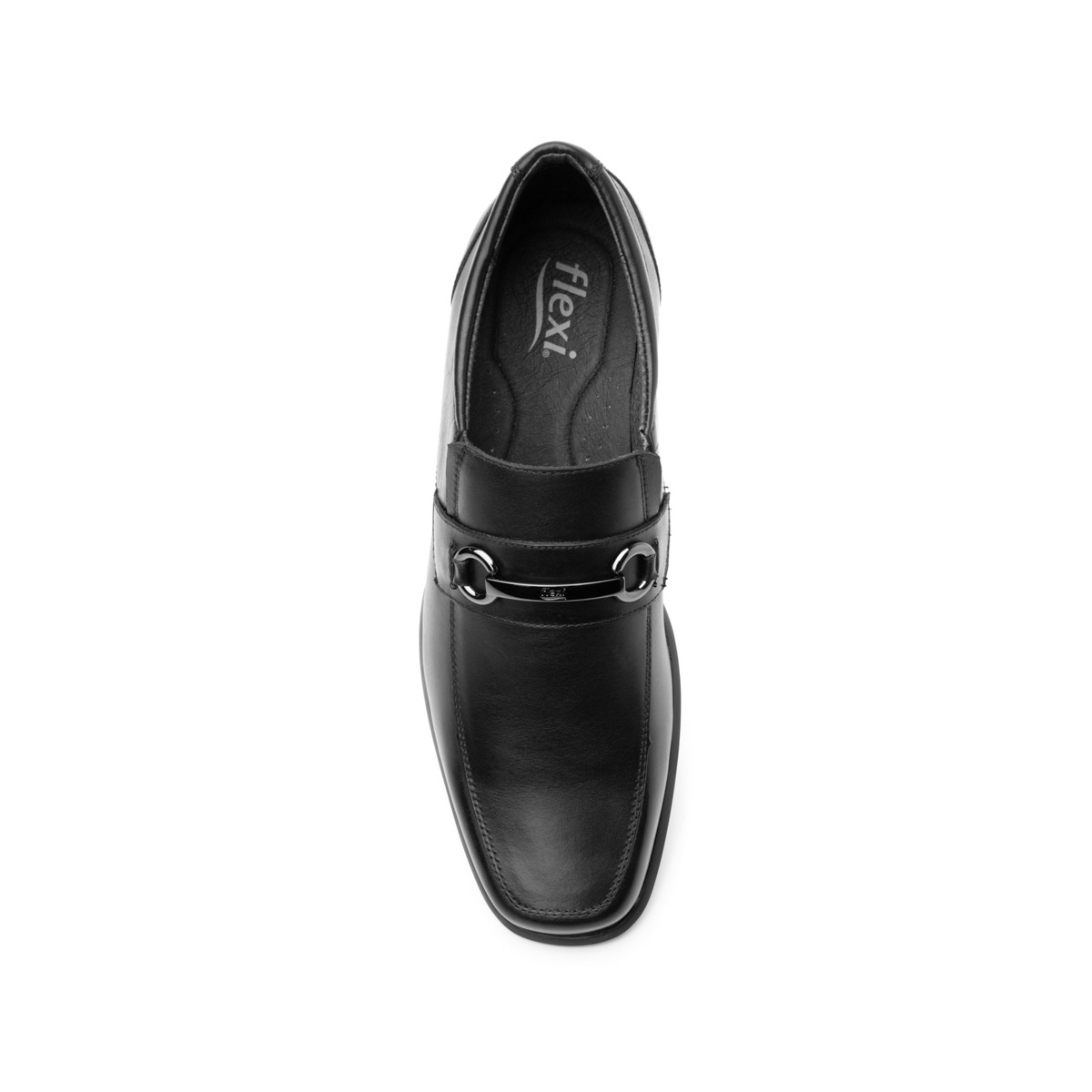 Mocasín De Vestir Flexi Con Adorno De Estribo Para Hombre - Estilo 400206 Negro