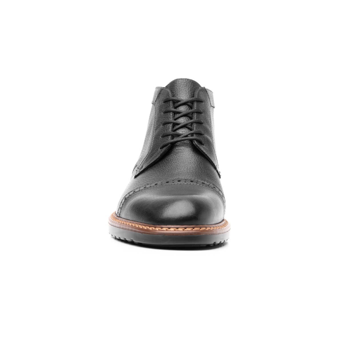 Botín Casual Flexi Con Perforado En Puntera Para Hombre - Estilo 400503 Negro