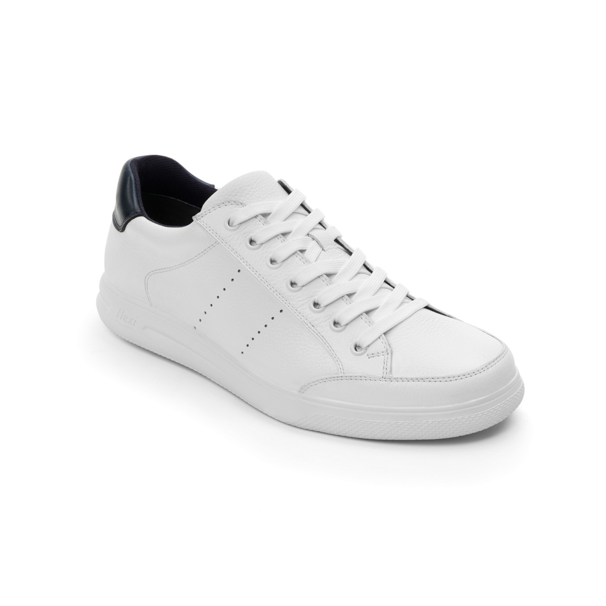 Sneaker Universitario Flexi Con Suela Extra Ligera Para Hombre - Estilo 401201 Blanco
