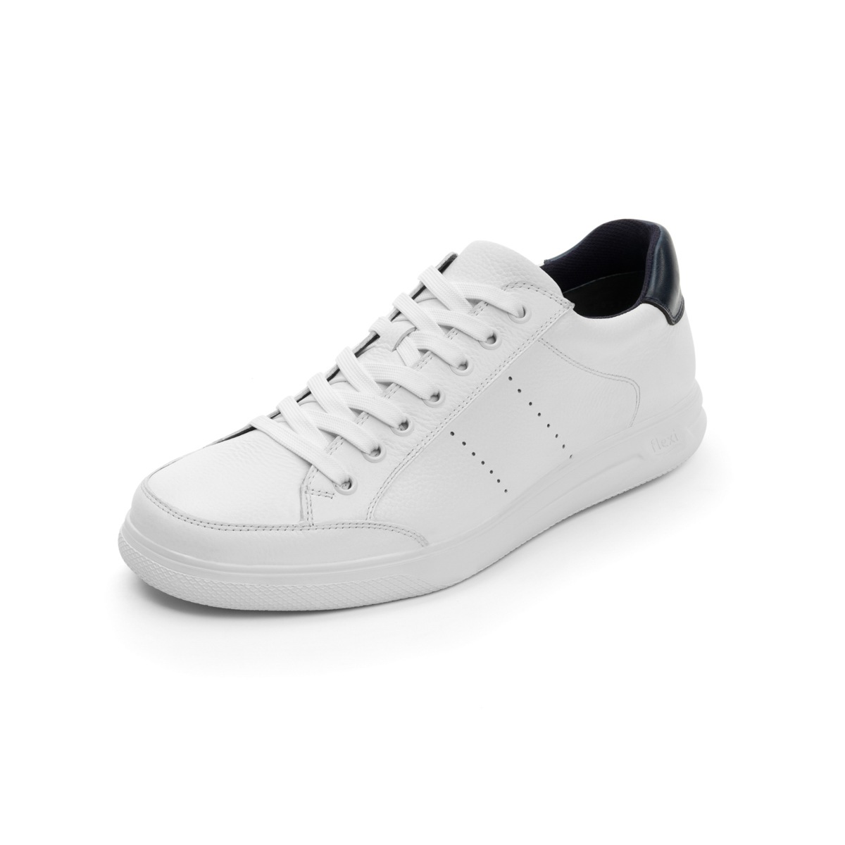 Sneaker Universitario Flexi Con Suela Extra Ligera Para Hombre - Estilo 401201 Blanco
