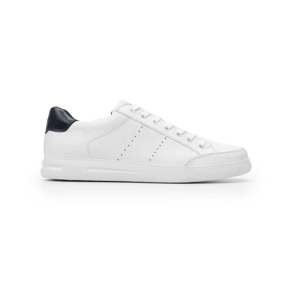 Sneaker Universitario Flexi Con Suela Extra Ligera Para Hombre - Estilo 401201 Blanco