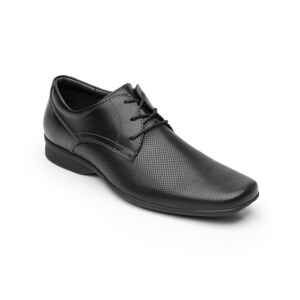 Zapato De Vestir Para Oficina Flexi De Piel Micro Perforada  Para Hombre - Estilo 402206 Negro