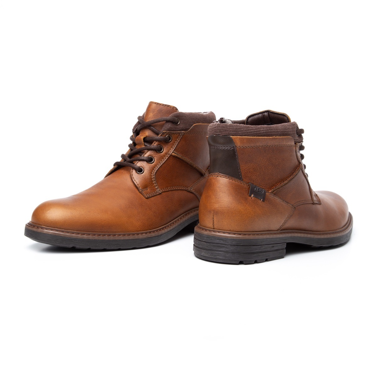 Botín Casual Flexi Con Combinación De Texturas Para Hombre - Estilo 402502 Tan