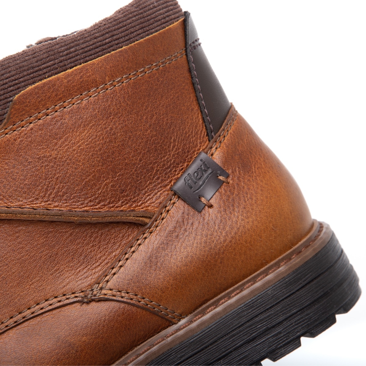 Botín Casual Flexi Con Combinación De Texturas Para Hombre - Estilo 402502 Tan