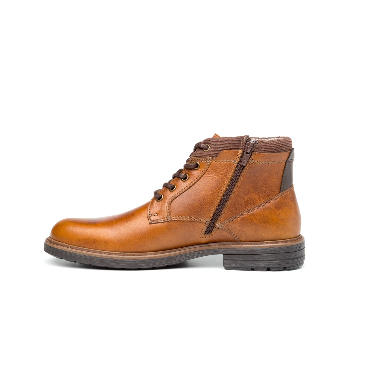 Botín Casual Flexi Con Combinación De Texturas Para Hombre - Estilo 402502 Tan
