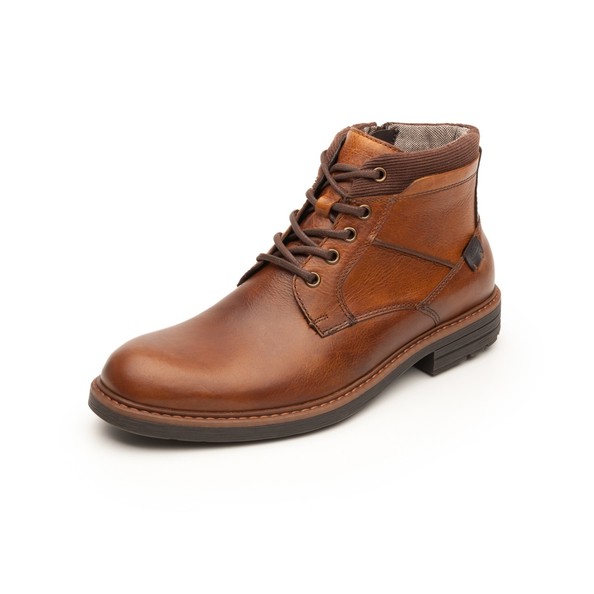 Botín Casual Flexi Con Combinación De Texturas Para Hombre - Estilo 402502 Tan