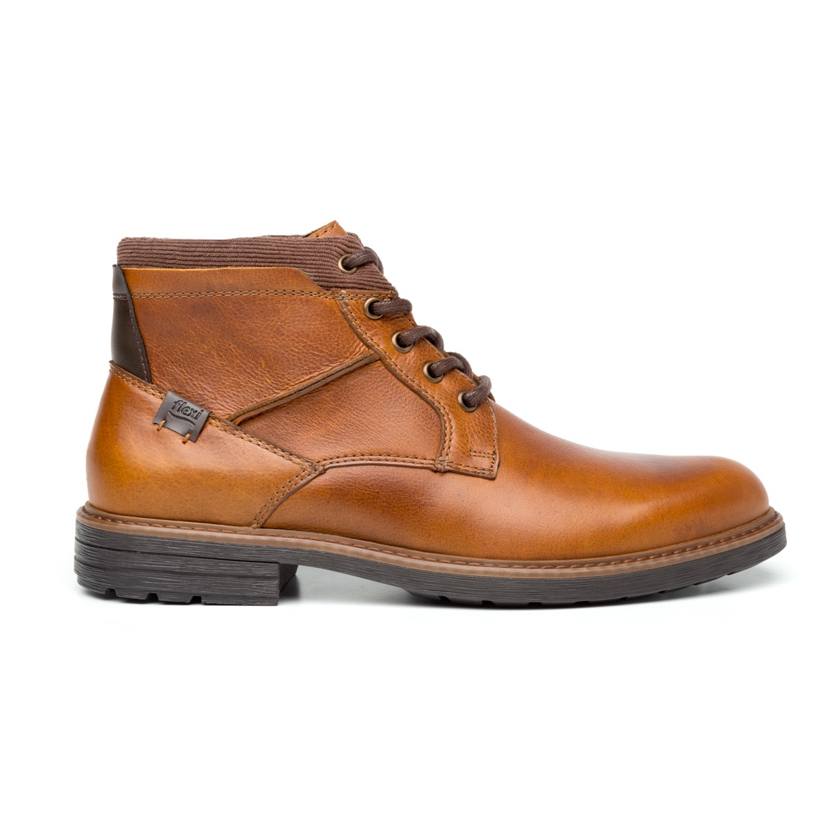 Botín Casual Flexi Con Combinación De Texturas Para Hombre - Estilo 402502 Tan
