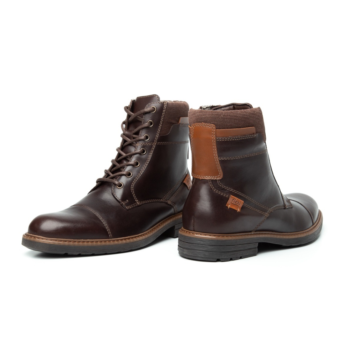 Bota Casual Flexi Con Combinación De Texturas Para Hombre - Estilo 402503 Moka