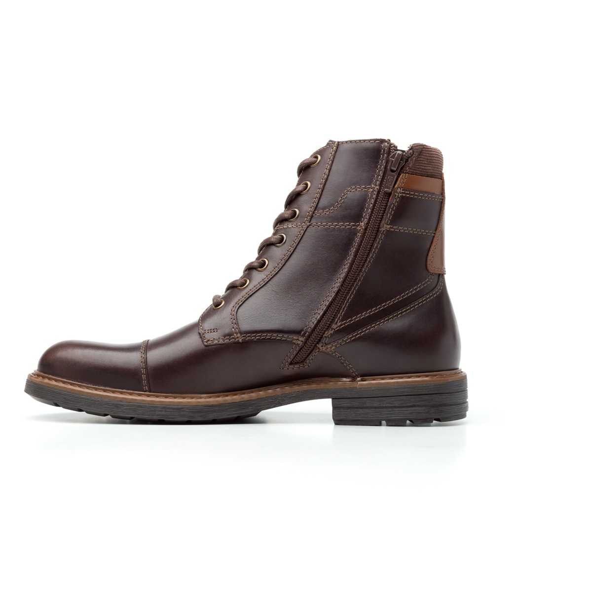 Bota Casual Flexi Con Combinación De Texturas Para Hombre - Estilo 402503 Moka