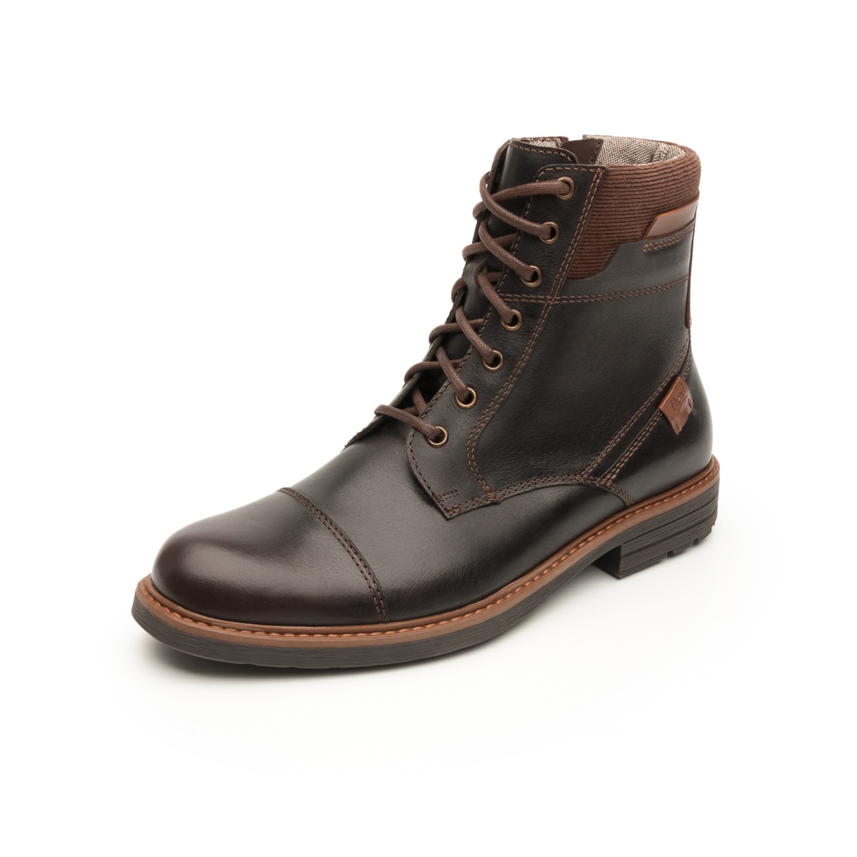 Bota Casual Flexi Con Combinación De Texturas Para Hombre - Estilo 402503 Moka