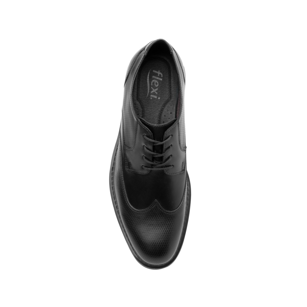 Zapato Casual Urbano Flexi Con Puntera Texturizada Para Hombre - Estilo 402702 Negro