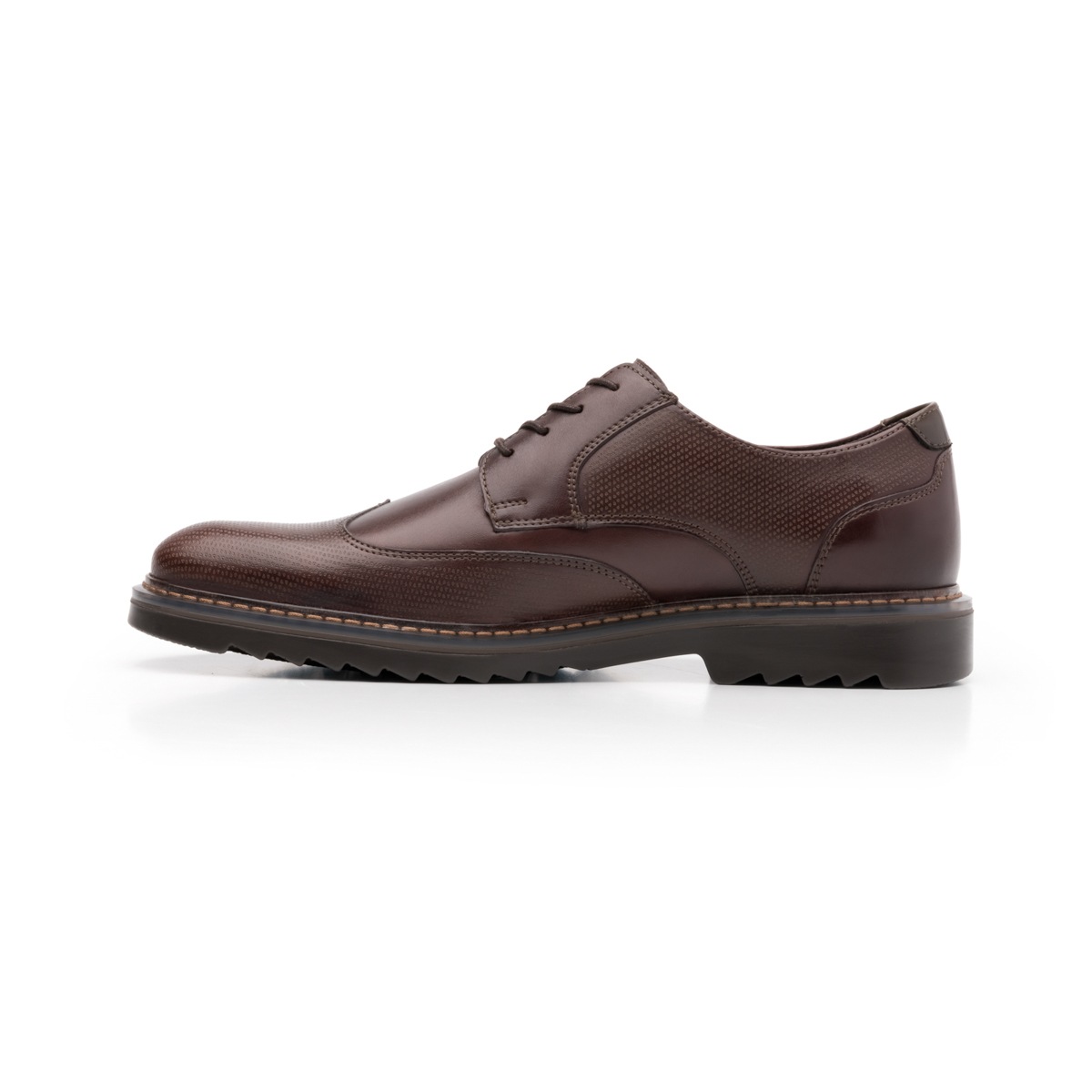Zapato Casual Urbano Flexi Con Puntera Texturizada Para Hombre - Estilo 402702 Nogal