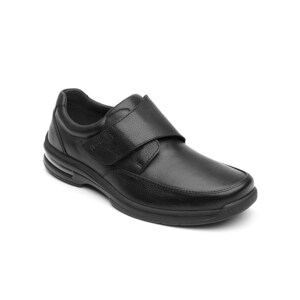 Zapato Casual Para Oficina Flexi Con Velcro Para Hombre - Estilo 402804 Negro