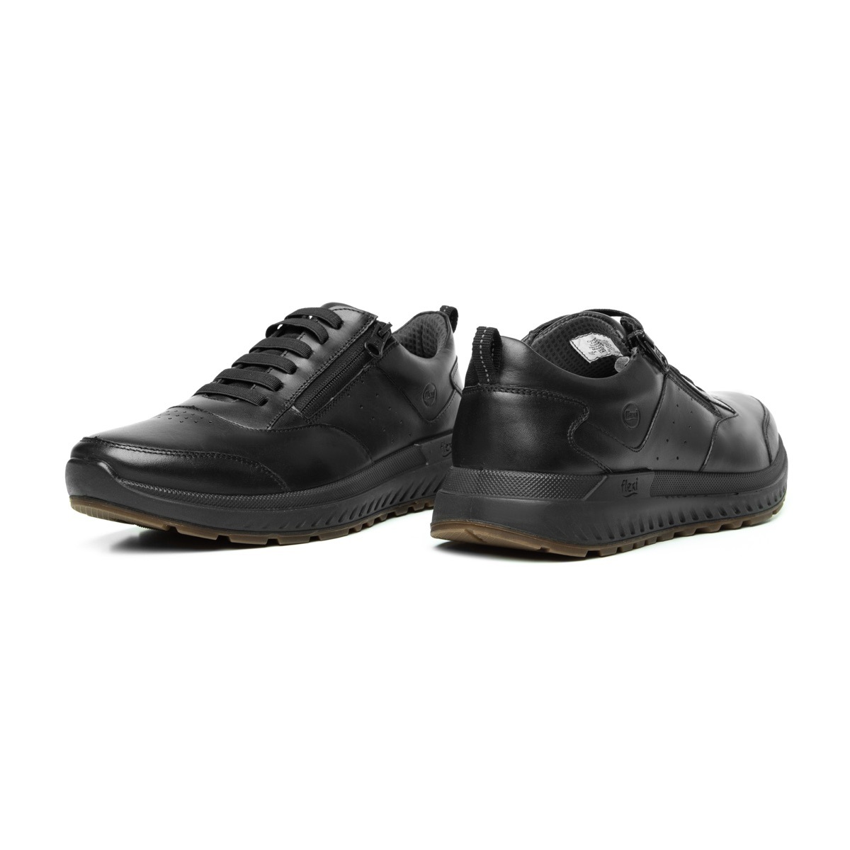 Sneaker Urbano Flexi Con Agujetas Elásticas Para Hombre - Estilo 403003 Negro