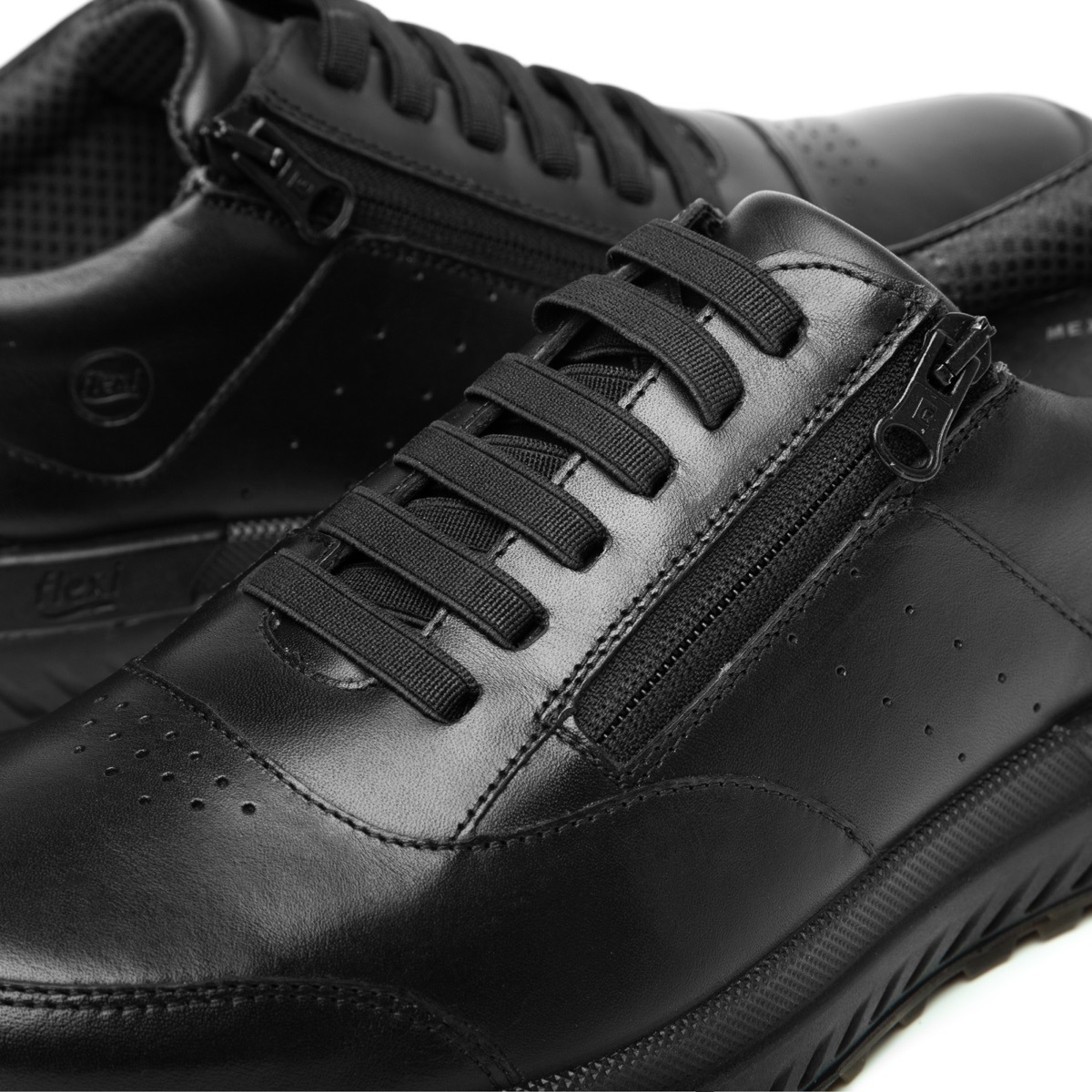 Sneaker Urbano Flexi Con Agujetas Elásticas Para Hombre - Estilo 403003 Negro