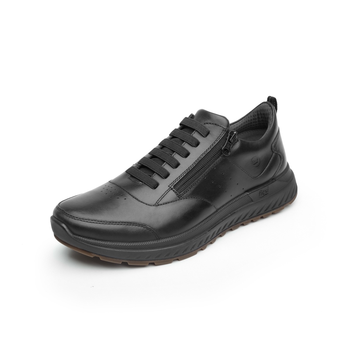 Sneaker Urbano Flexi Con Agujetas Elásticas Para Hombre - Estilo 403003 Negro