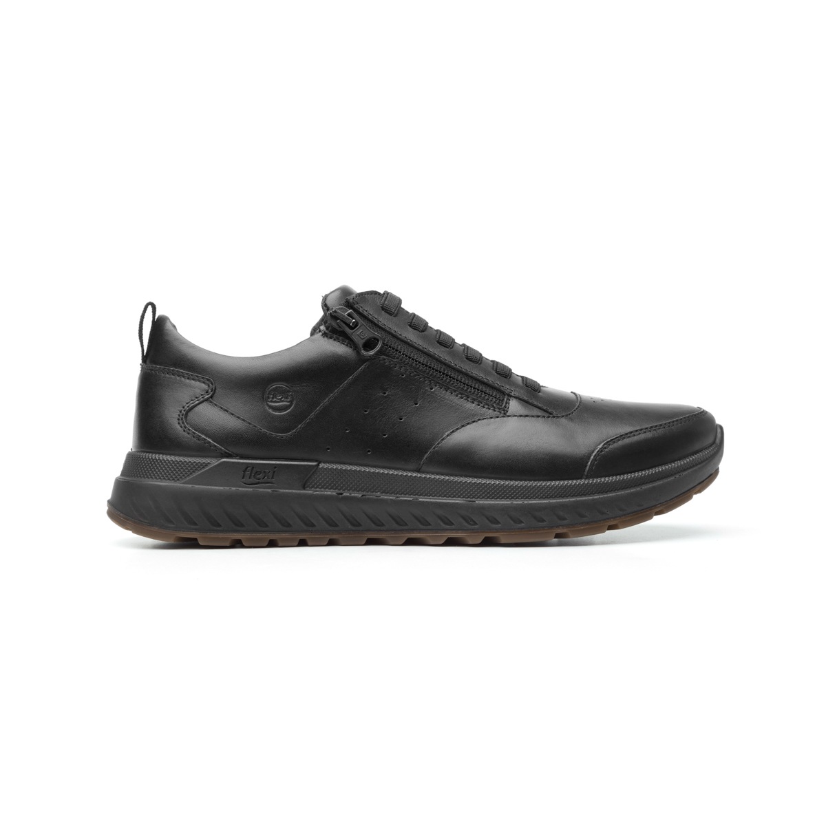 Sneaker Urbano Flexi Con Agujetas Elásticas Para Hombre - Estilo 403003 Negro