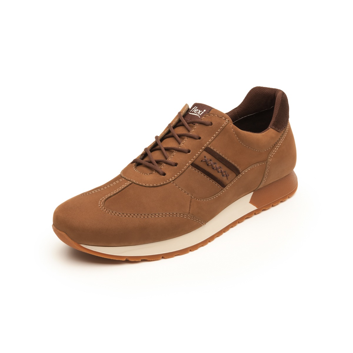 Sneaker Universitario Flexi De Nubuck Para Hombre - Estilo 403102 Ebano