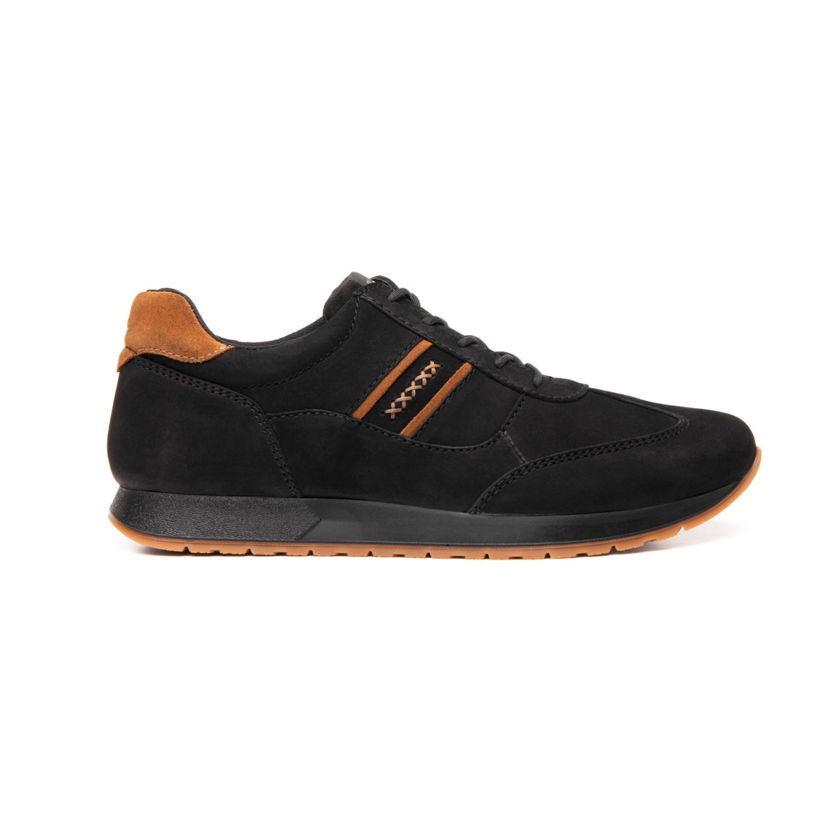 Sneaker Universitario Flexi De Nubuck Para Hombre - Estilo 403102 Negro