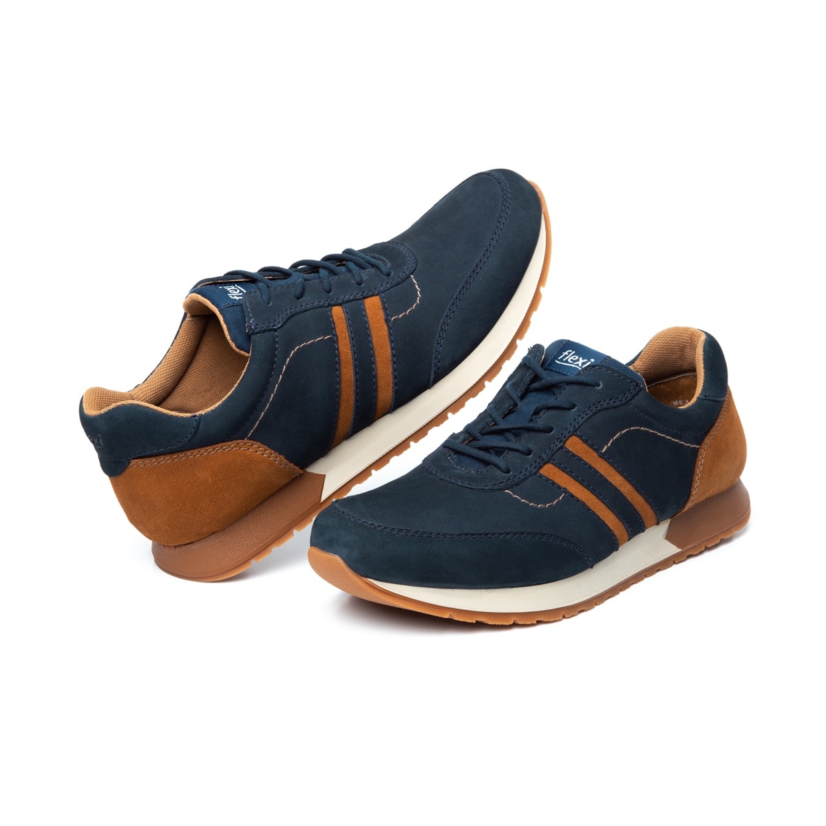 Sneaker Universitario Flexi De Nubuck Para Hombre - Estilo 403103 Azul