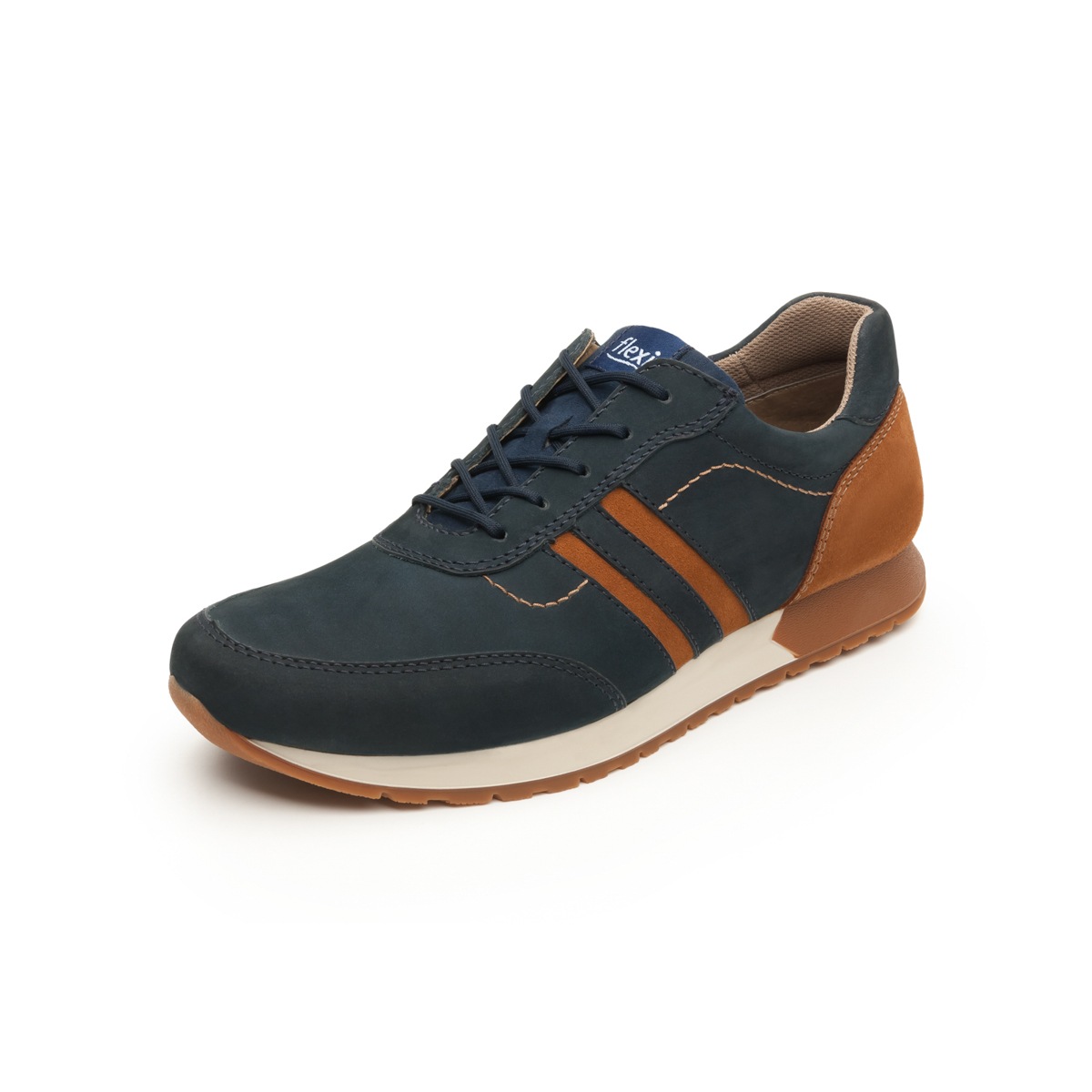 Sneaker Universitario Flexi De Nubuck Para Hombre - Estilo 403103 Azul