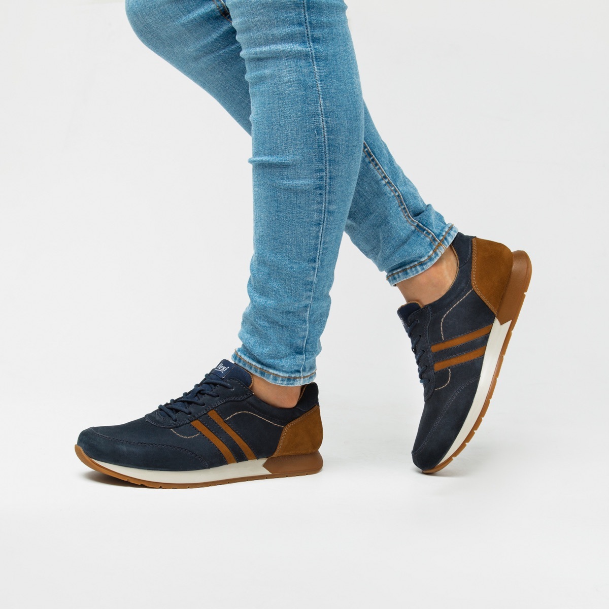 Sneaker Universitario Flexi De Nubuck Para Hombre - Estilo 403103 Azul