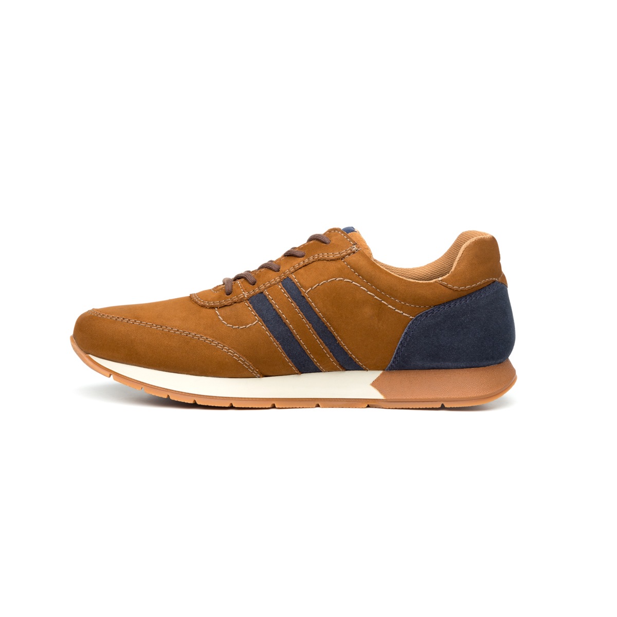 Sneaker Universitario Flexi De Nubuck Para Hombre - Estilo 403103 Tabaco