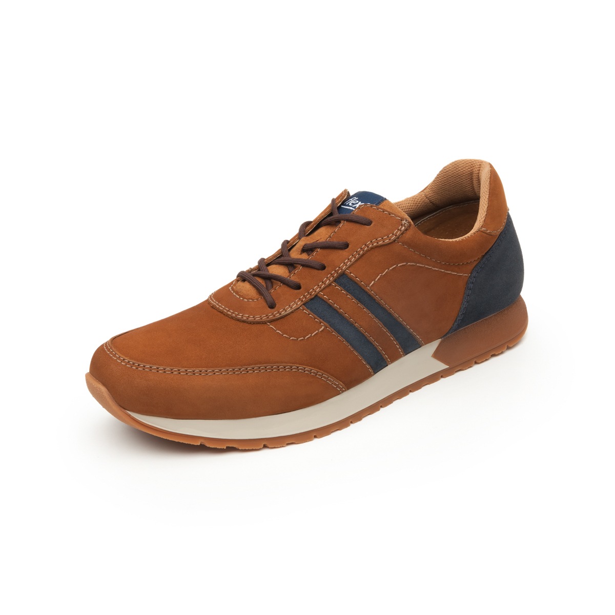 Sneaker Universitario Flexi De Nubuck Para Hombre - Estilo 403103 Tabaco