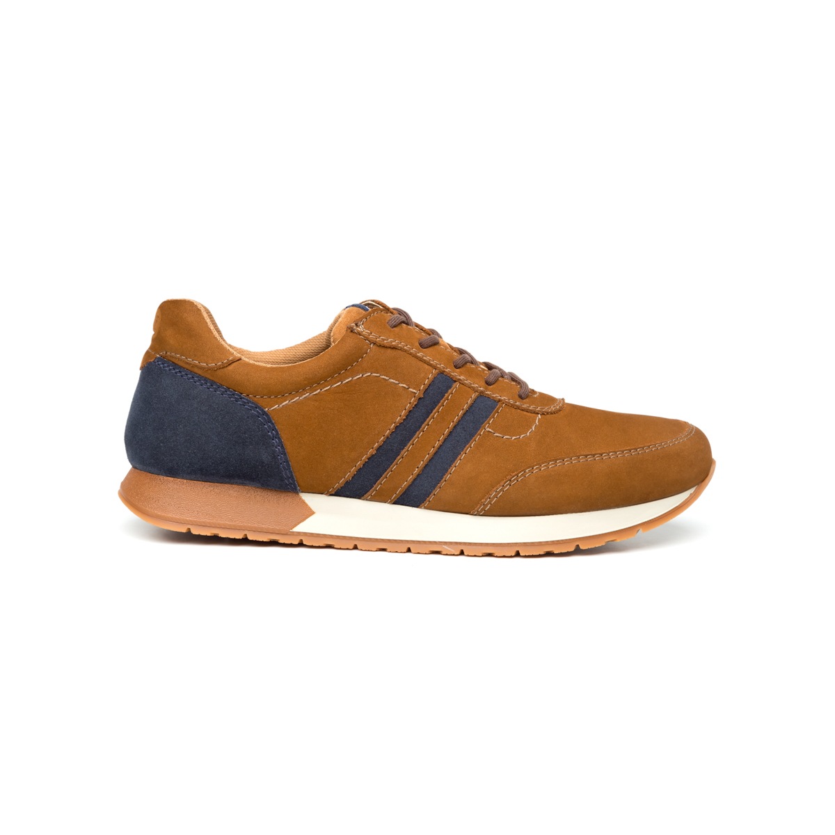 Sneaker Universitario Flexi De Nubuck Para Hombre - Estilo 403103 Tabaco