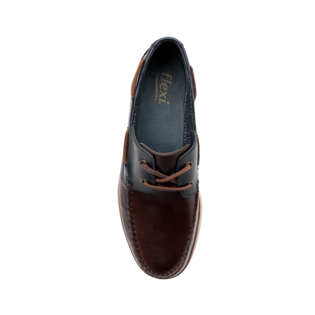Zapato Casual De Playa Flexi Con Suela Extra Ligera Para Hombre - Estilo 403601 Nogal-Azul