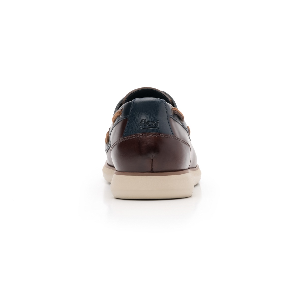Zapato Casual De Playa Flexi Con Suela Extra Ligera Para Hombre - Estilo 403601 Nogal-Azul