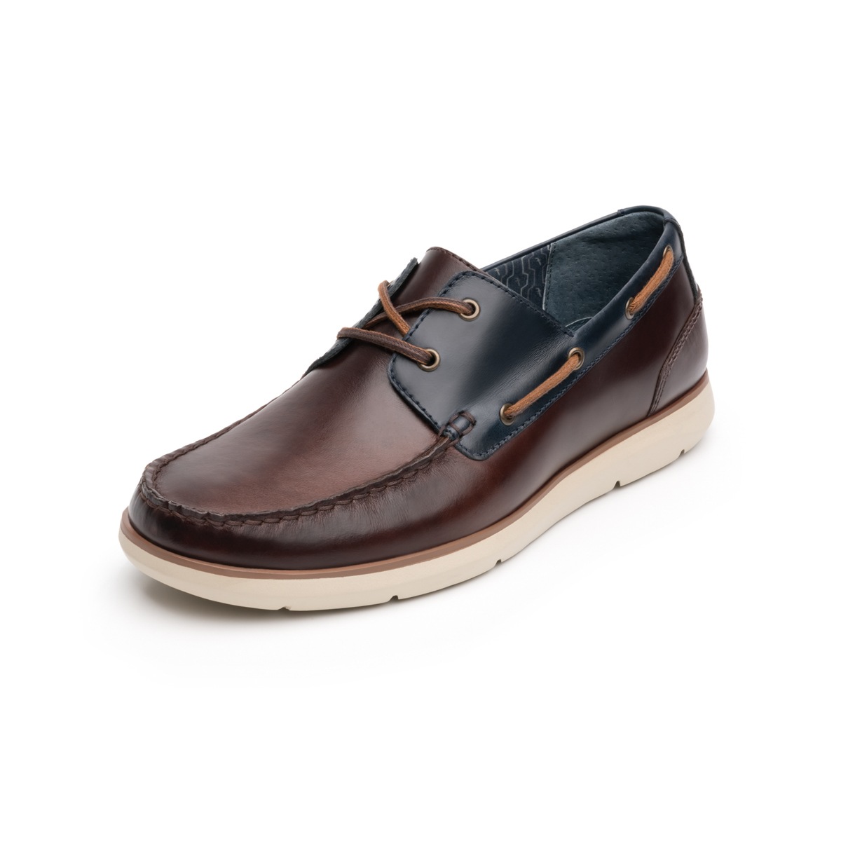 Zapato Casual De Playa Flexi Con Suela Extra Ligera Para Hombre - Estilo 403601 Nogal-Azul
