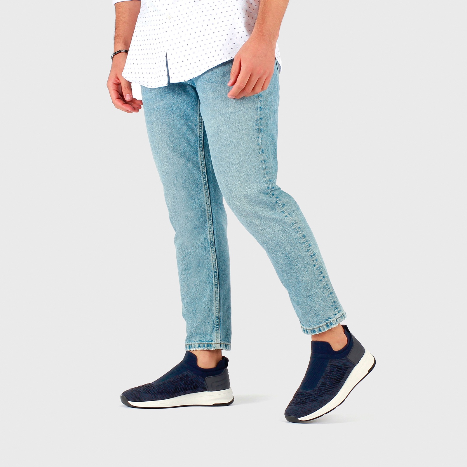 Sneaker Calcetin Flyknit Flexi para Hombre con Suela Estraligera Estilo 403804 Azul
