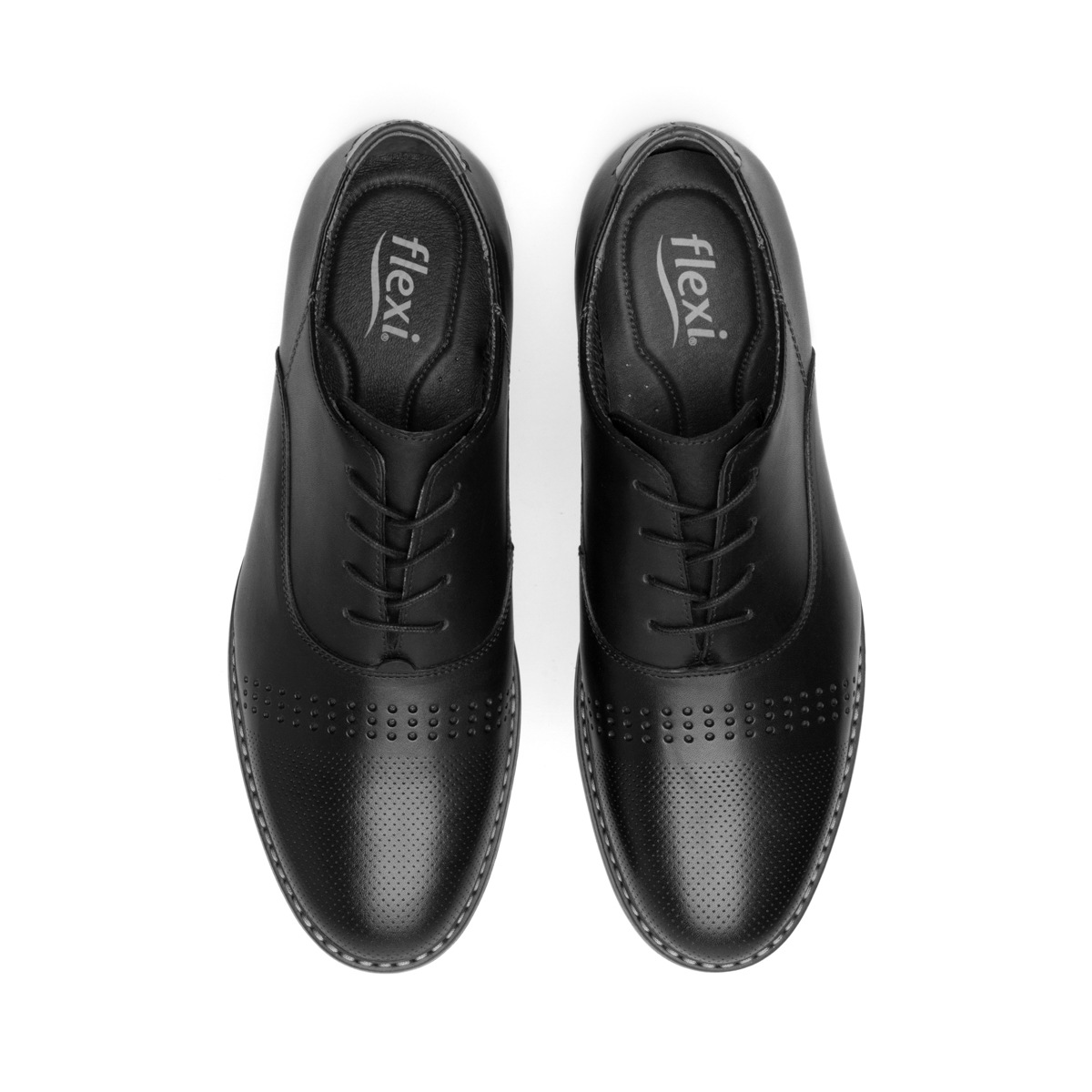 Oxford Casual Flexi para Hombre con Amarre Frontal Estilo 404608 Negro