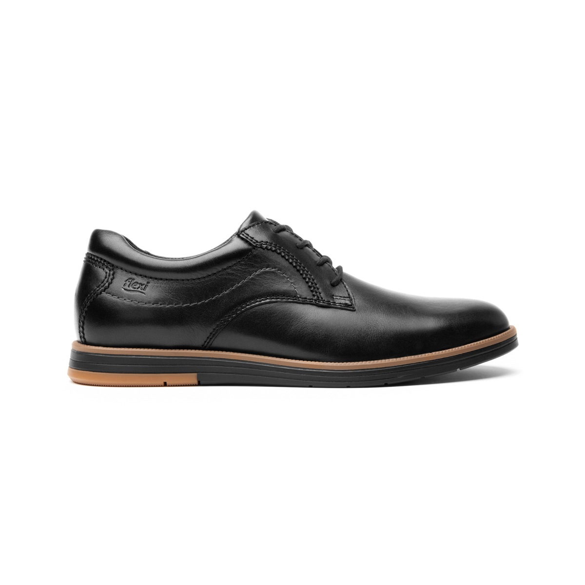 Derby Suela Bicolor Flexi para Hombre Estilo 406701 Negro