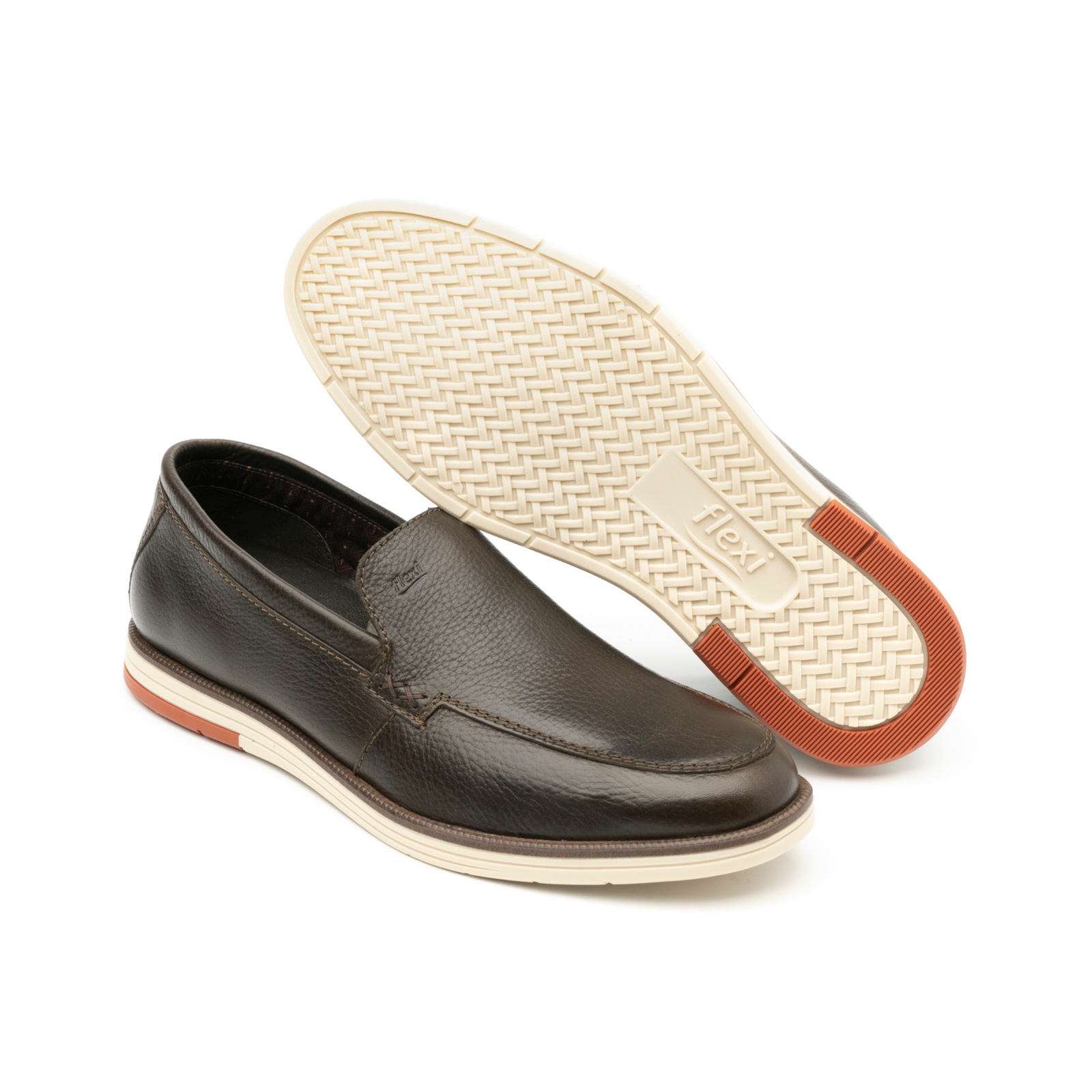 Loafer Piel Grasa Flexi para Hombre Estilo 406703 Chocolate