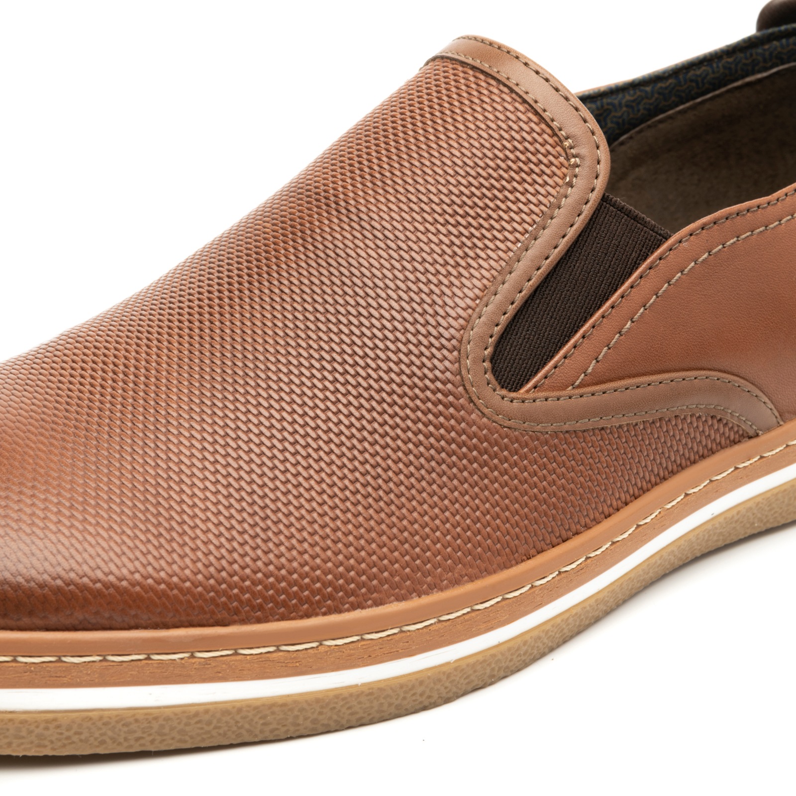 Loafer Piel Plaqueada Flexi para Hombre Estilo 406803 Tan
