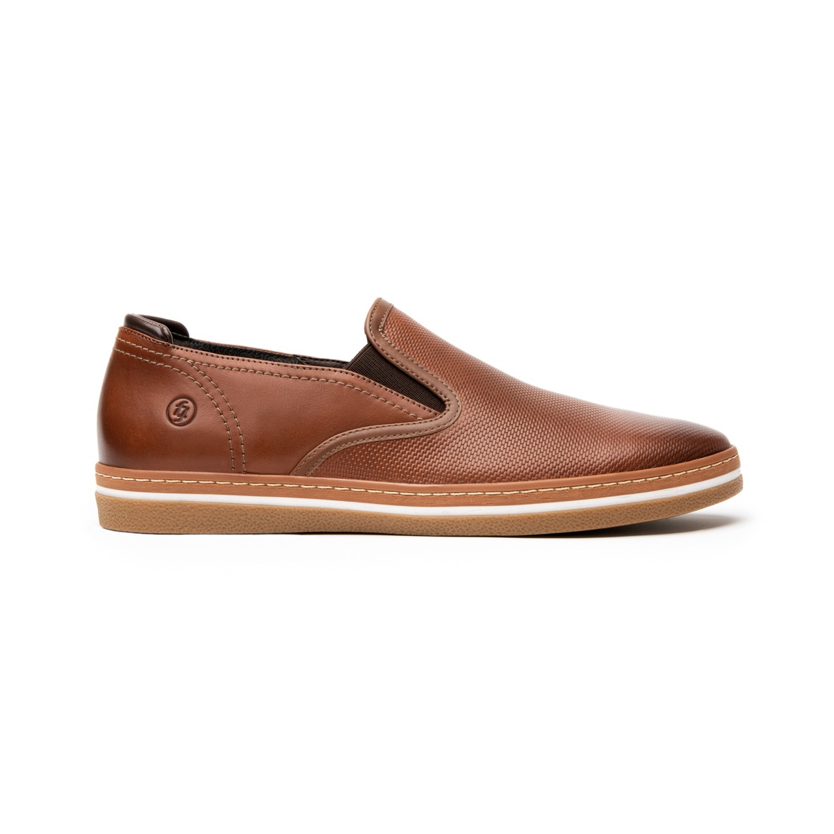Loafer Piel Plaqueada Flexi para Hombre Estilo 406803 Tan