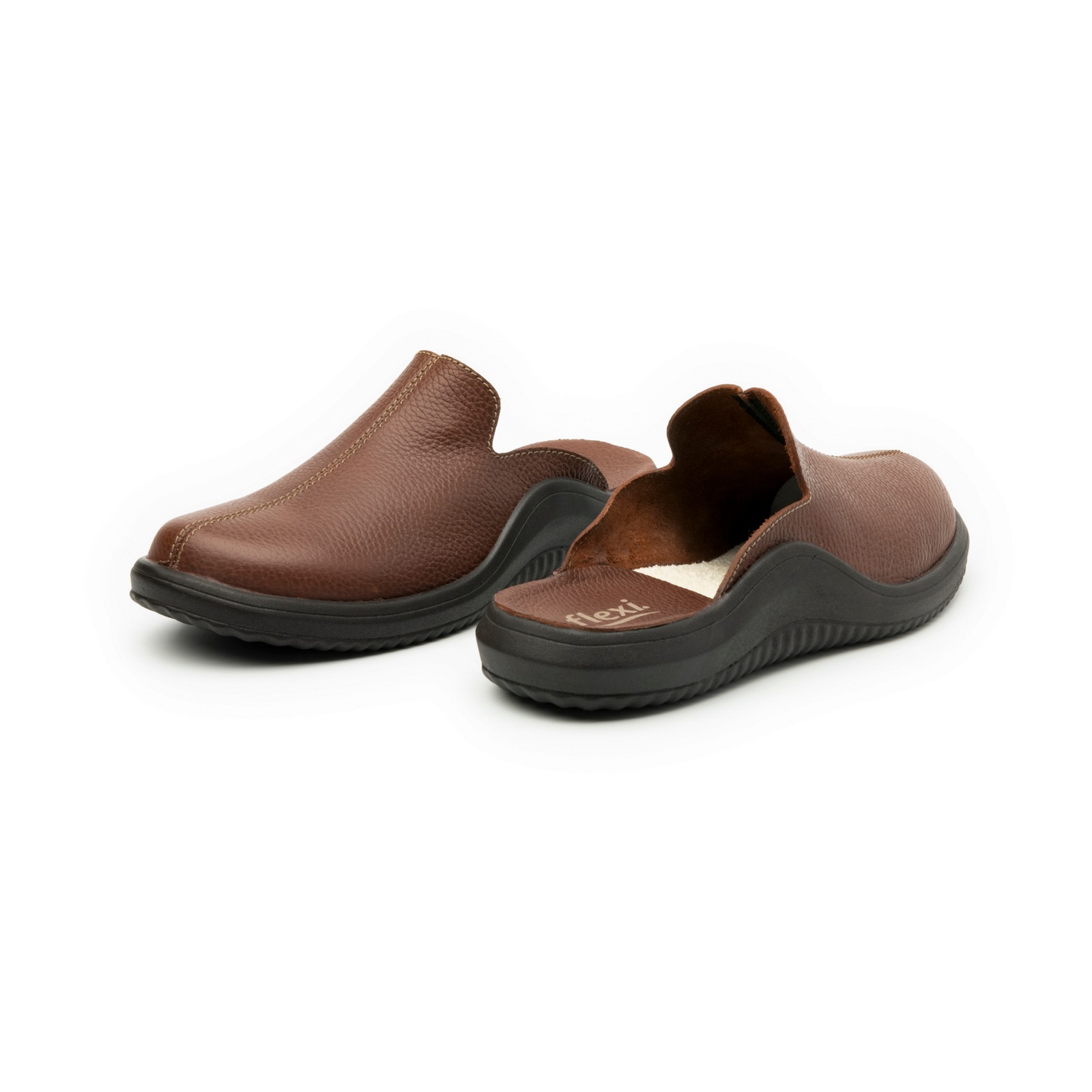 Mule Piel Suave Flexi para Hombre Estilo 408001 Chocolate