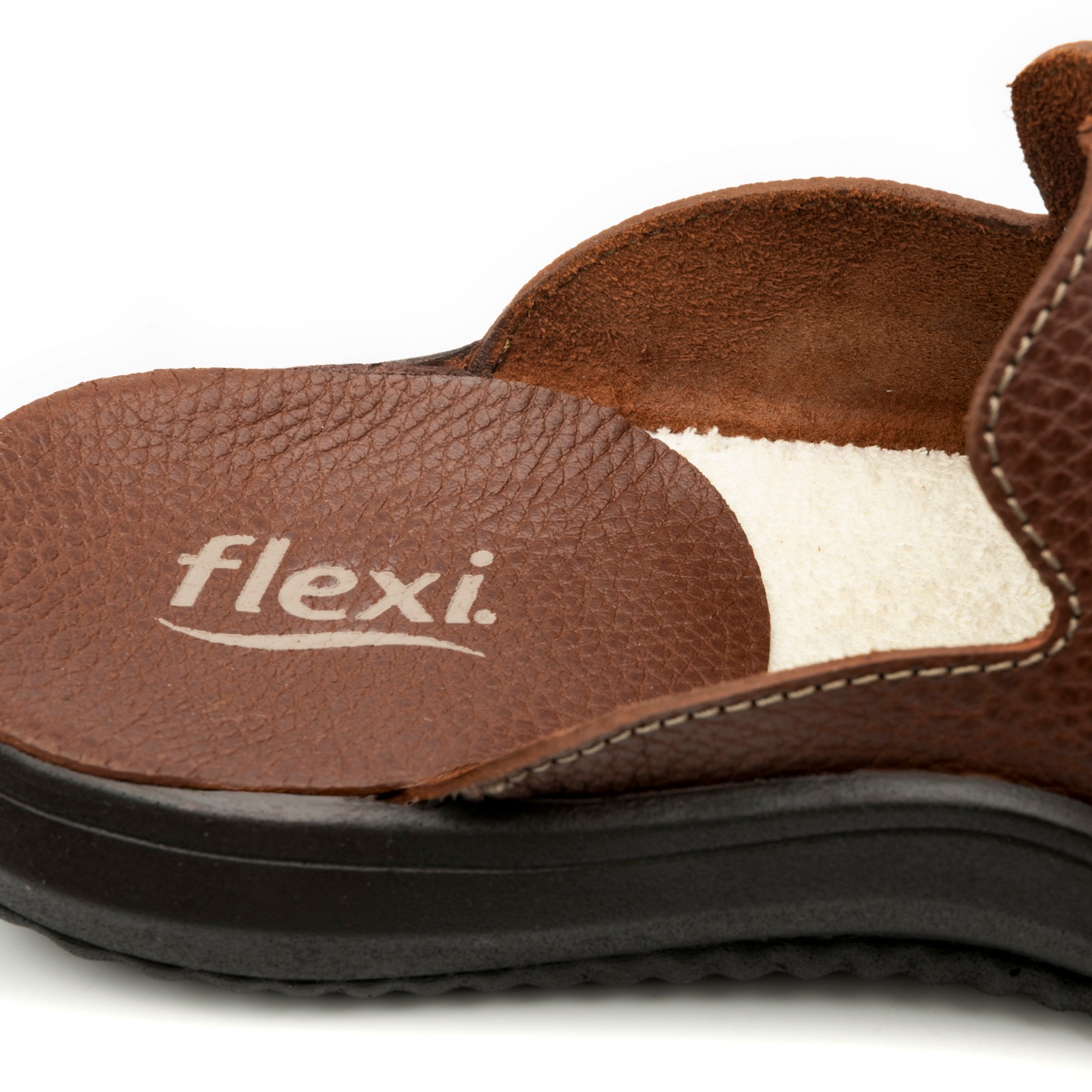Mule Piel Suave Flexi para Hombre Estilo 408001 Chocolate