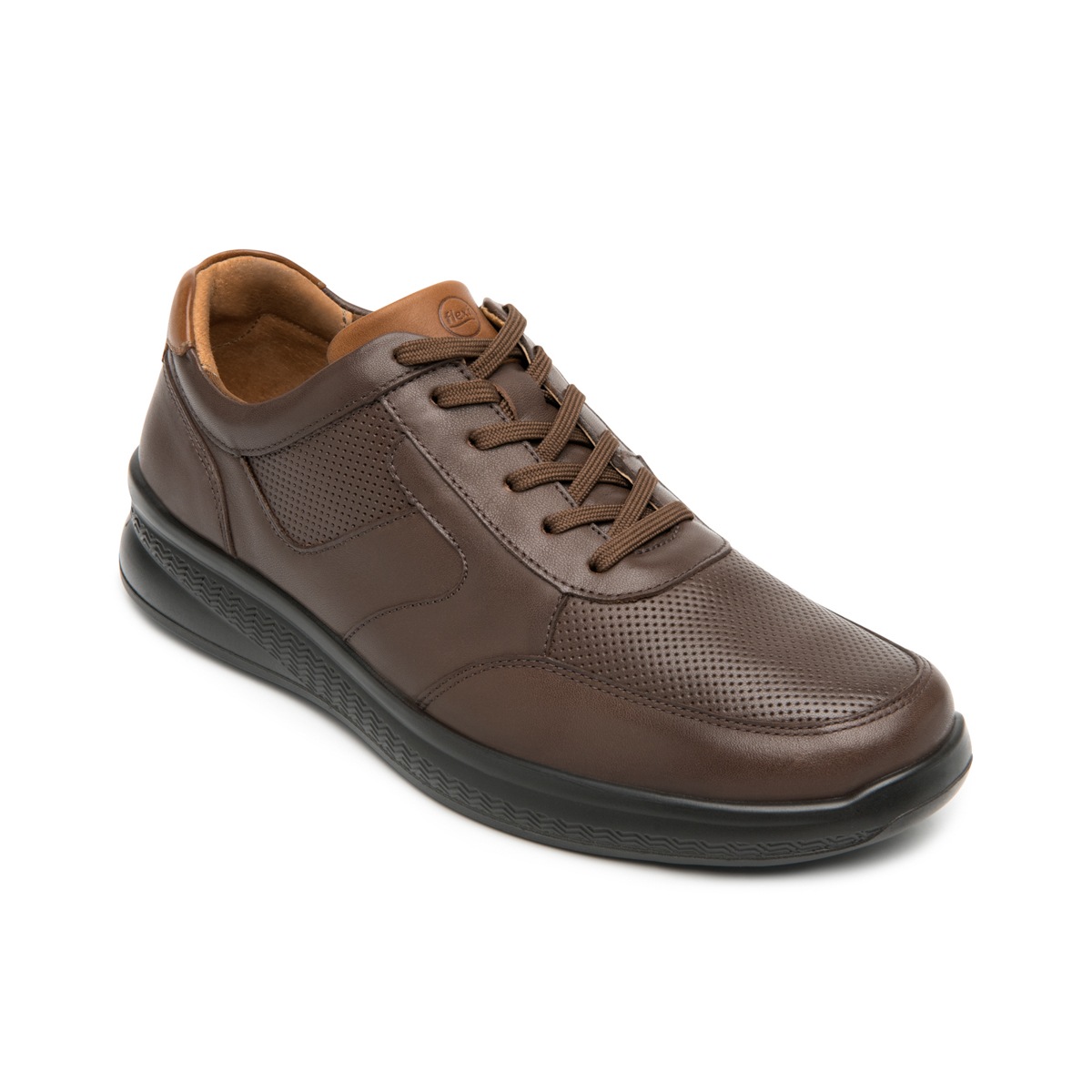 Zapato Con Puntera Flexi para Hombre con Suela Ligera Estilo 408204 Chocolate