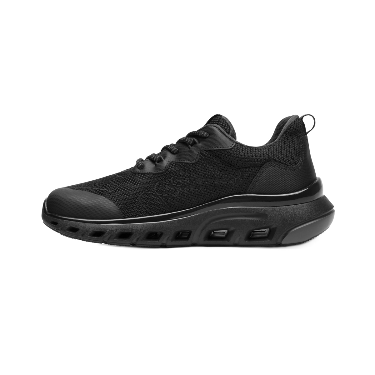 Sneaker Mezcla De Texturas Flexi para Hombre con Suela Extra Ligera Estilo 409801 Negro