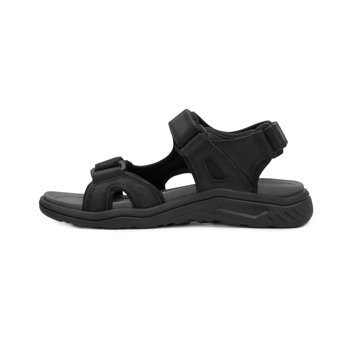 Sandalia Outdoor Piel Con Ajuste Flexi para Hombre con Ancho Ajustable Estilo 411001 Negro
