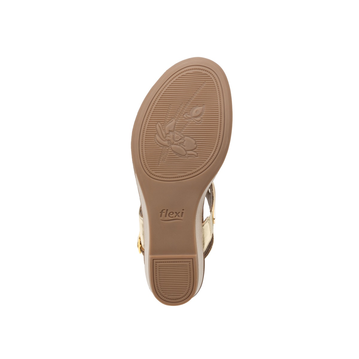 Sandalia De Playa Flexi Con Aplicaciones De Alto Brillo Para Mujer - Estilo 44108 Oro