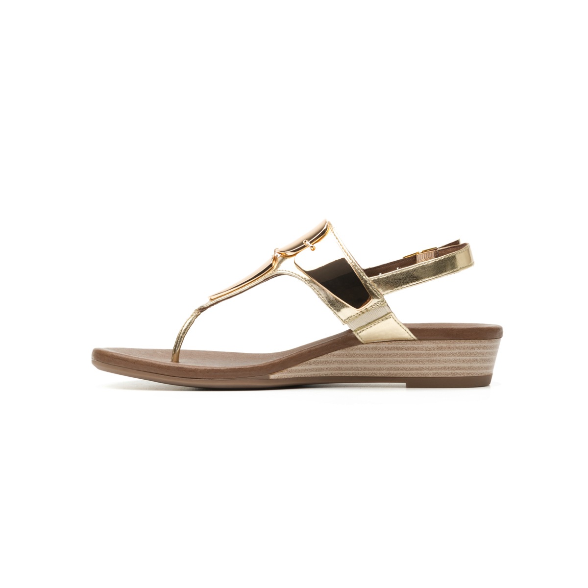 Sandalia De Playa Flexi Con Aplicaciones De Alto Brillo Para Mujer - Estilo 44108 Oro