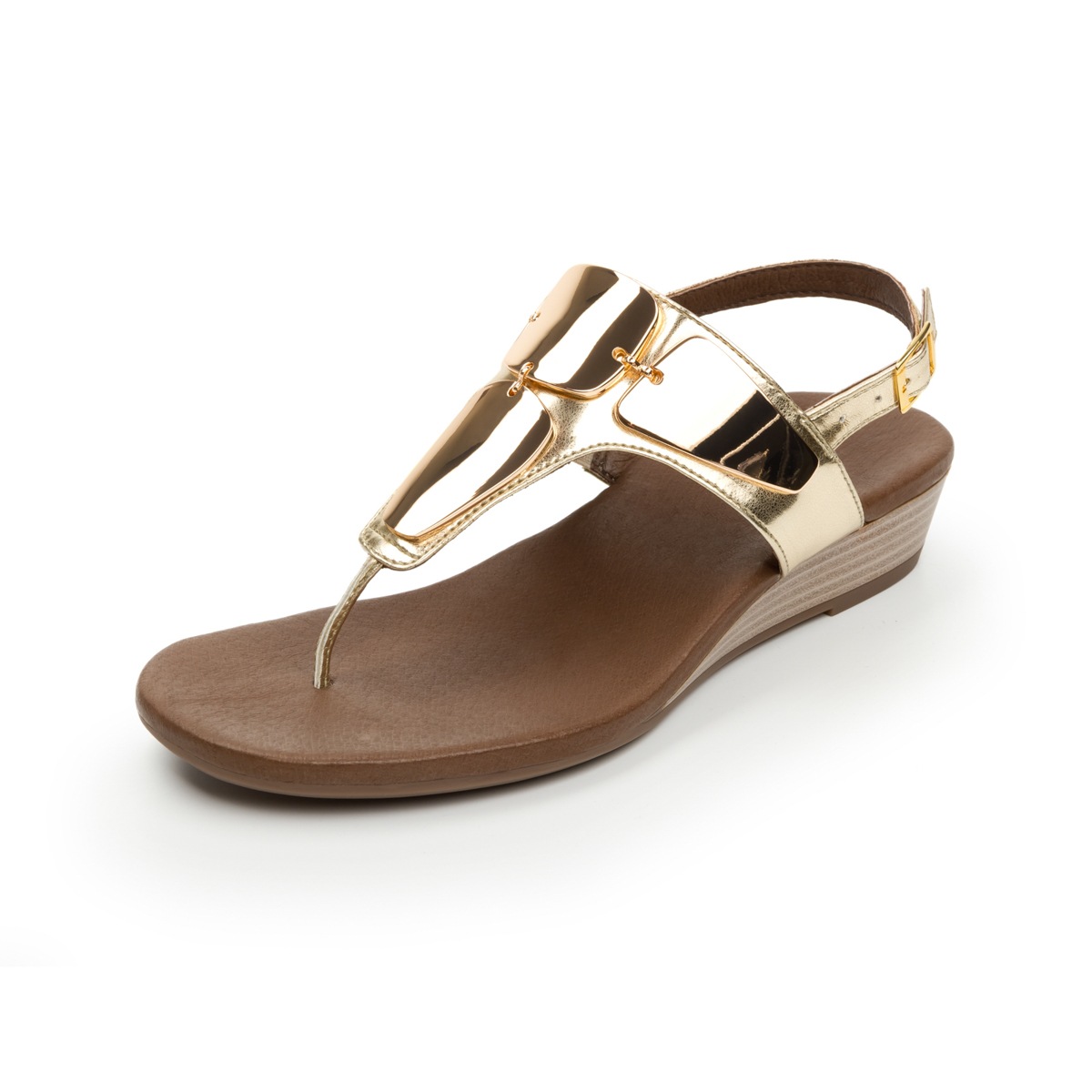 Sandalia De Playa Flexi Con Aplicaciones De Alto Brillo Para Mujer - Estilo 44108 Oro